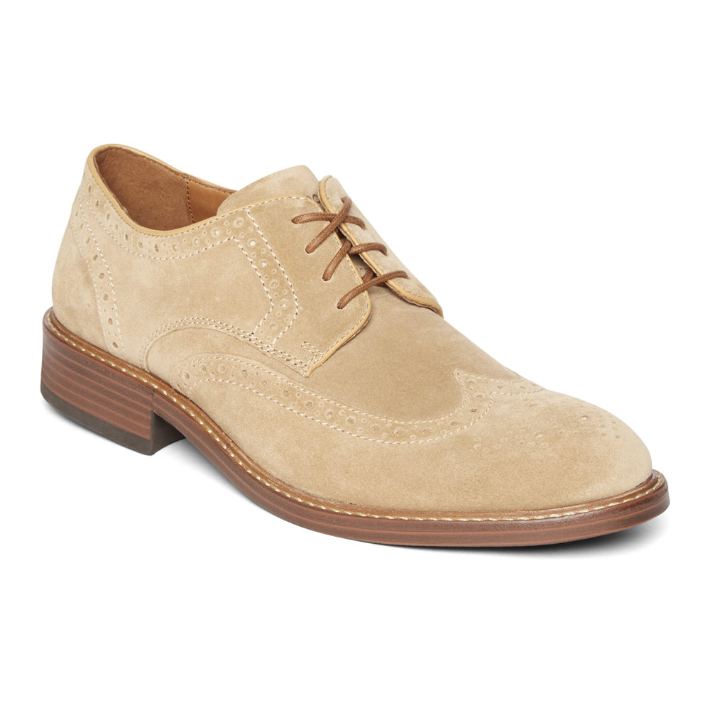 Rockport Mens Lace Up Khaki - Kenton Wingtip - UK 918-HSWFKY